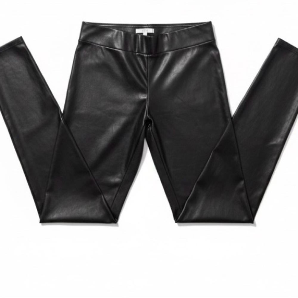 LOFT Black Faux Leather Pants